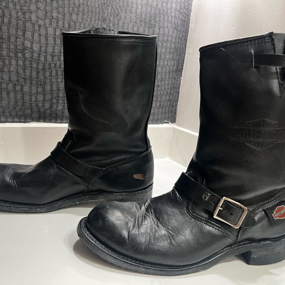 Harley-Davidson Black Leather Men's Size 11 Riding Boots
